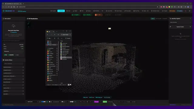 Une scène reconstruite à partir de photos et de relevés