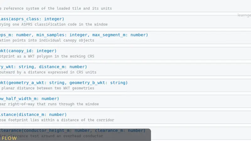 Un modèle de langage pilote des outils 3D typés : chaque outil déclare ses paramètres et ce qu'il renvoie